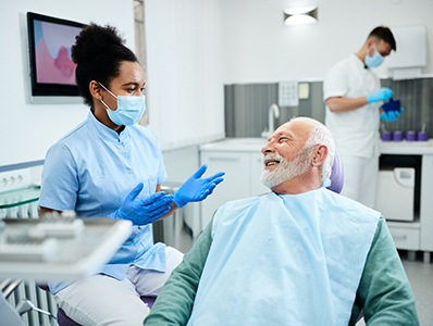 Man smiling in dental chair