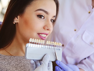 woman undergoing treatment for veneers in Annandale