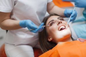 Patient at dental checkup